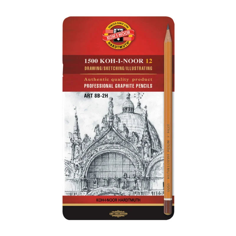 Set 12 matite Koh-I-Noor H1500 scatola metallo