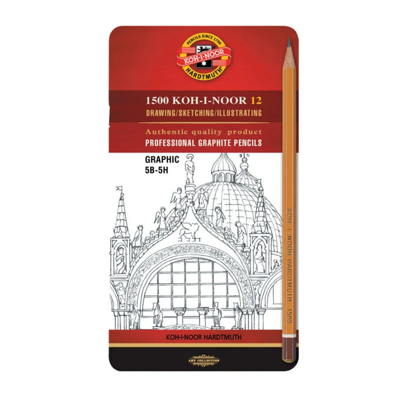 Set 12 matite Koh-I-Noor H1500 scatola metallo