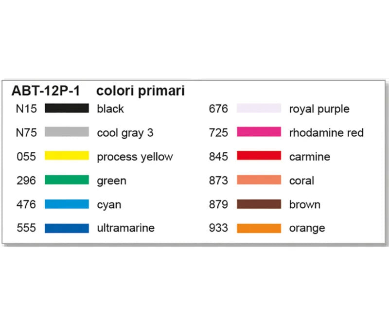 Set 12 Pennarelli Dual Brush Tombow - Colori Primari