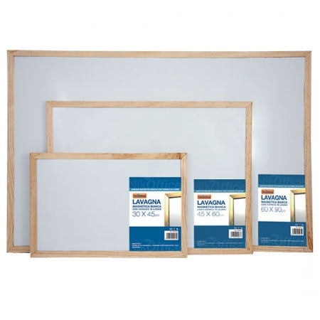 Lavagna bianca magnetica cornice legno