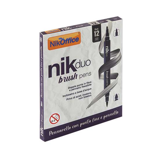 Nik Duo Brush, Pennarello Doppia Punta: Fine E Pennello - Professionale