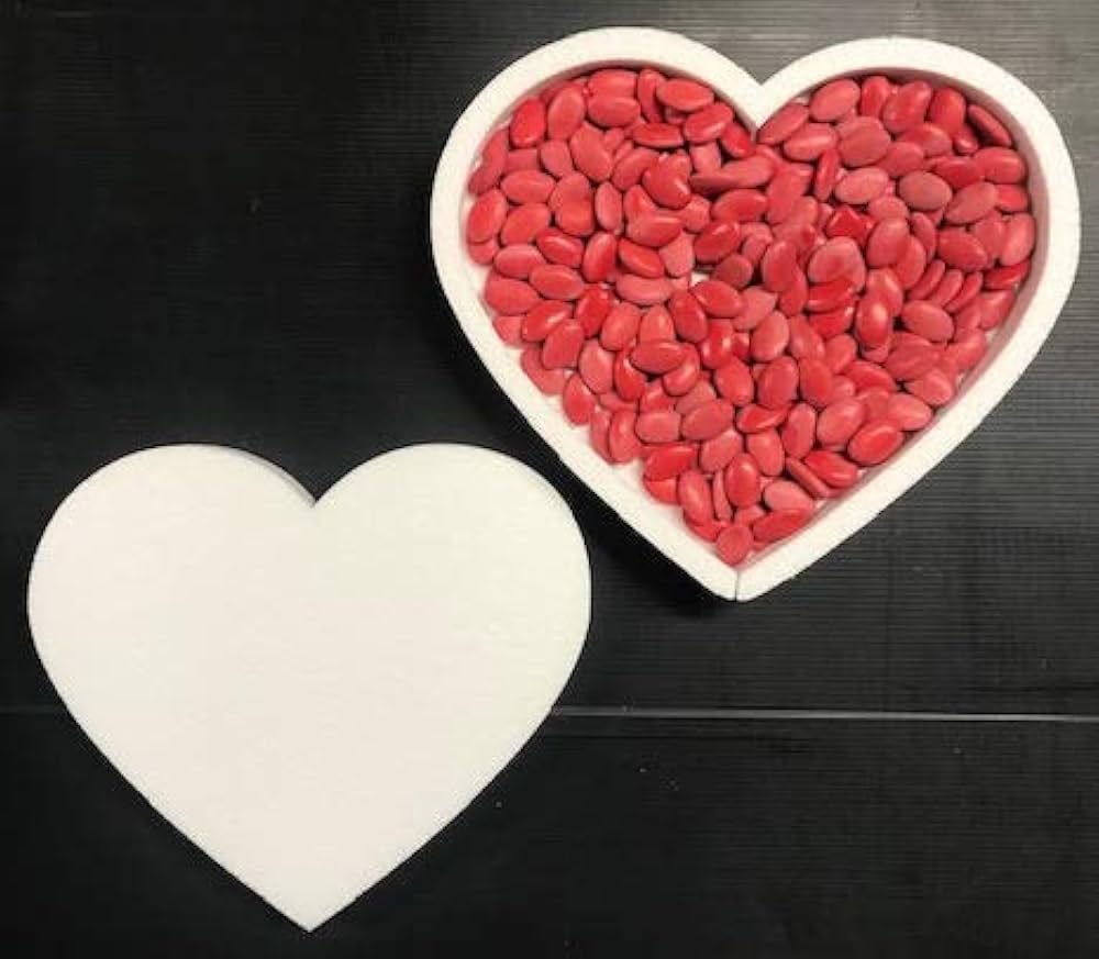 Base polistirolo cuore cava portaconfetti h. cm. 5