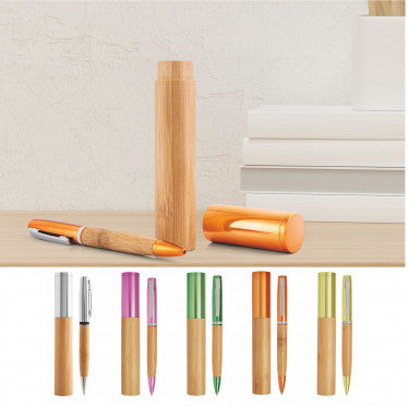 Penna in bamboo con astuccio