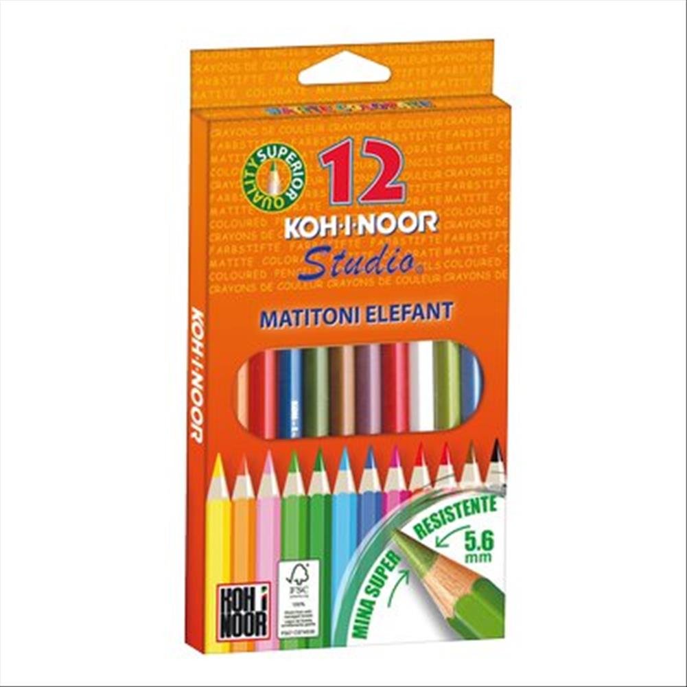 Matitoni colorati Koh-I-Noor Elefant da 12