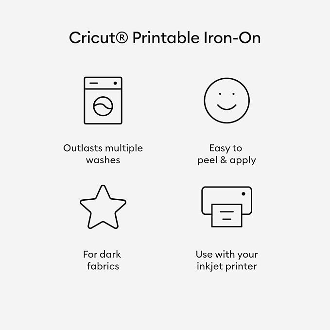 Cricut™ - Fogli stampabili per tessuti SCURI – A4 (3 ct)