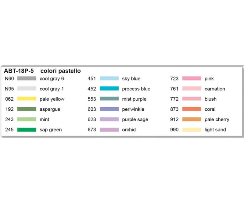 Set 18 Pennarelli Dual Brush Tombow - Colori Primari