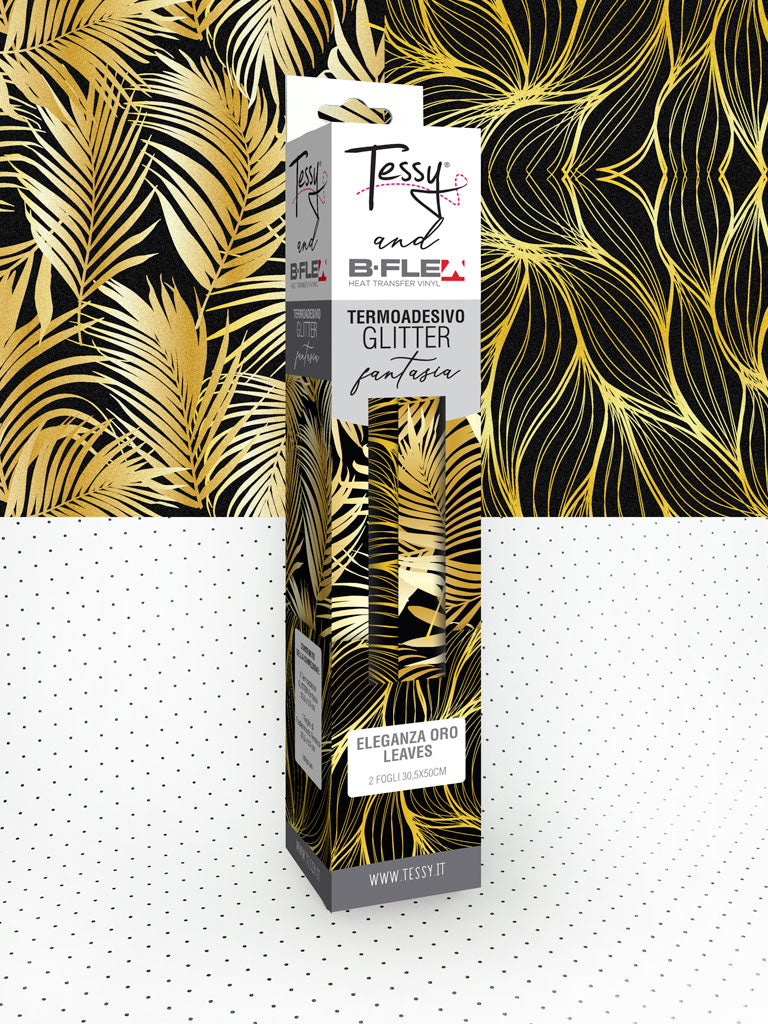 Vinile termoadesivo eleganza Leaves oro