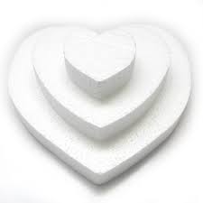 Base polistirolo cuore h. cm. 5