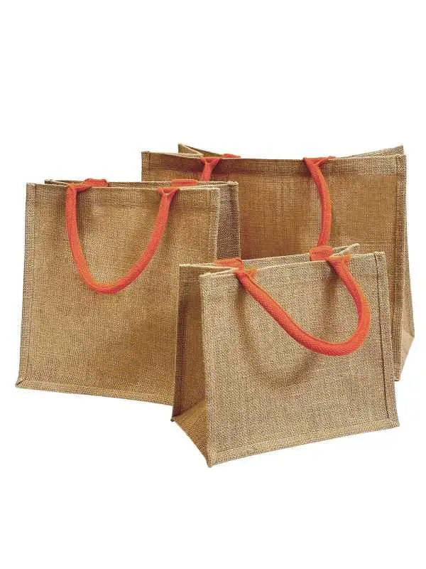 shopper juta cm. 26x22 manici colorati