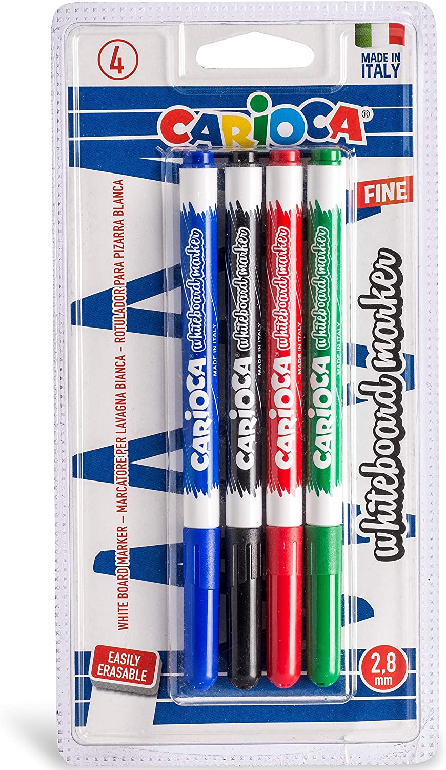 Pennarelli per Lavagna Bianca a Punta Fine – Set da 8 Colori Carioca