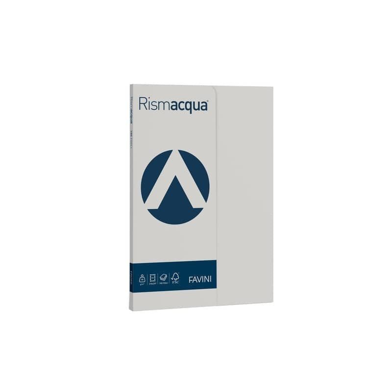 Pacco 5O Fg. Cartoncini Colorati Gr. 200 Favini Rismaluce/Rismacqua In 18 Tonalità Differenti