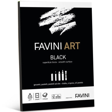 Carta da Disegno Liscia Black A4 320 gr- Favini Art