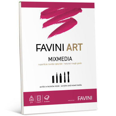 CARTA DISEGNO RUVIDA NATURALE MIXMEDIA A4 250 GR.
