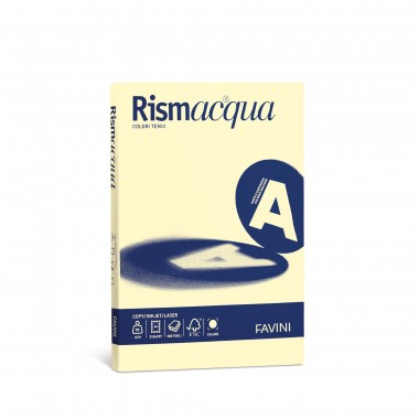 Pacco 5O Fg. Cartoncini Colorati Gr. 200 Favini Rismaluce/Rismacqua In 18 Tonalità Differenti