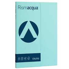 Pacco 5O Fg. Cartoncini Colorati Gr. 200 Favini Rismaluce/Rismacqua In 18 Tonalità Differenti