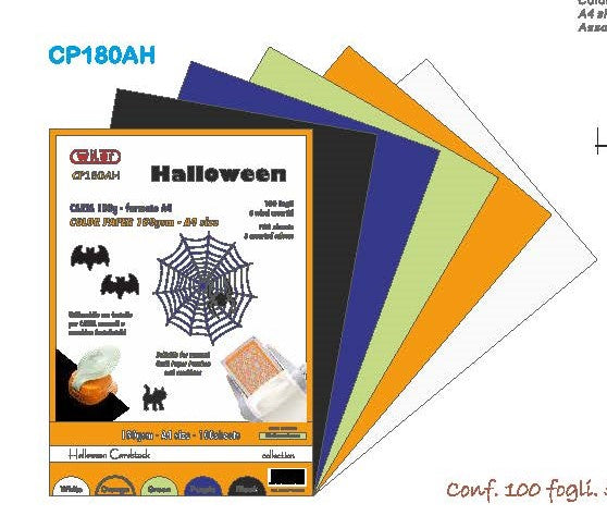 Cartoncino A4 Gr. 180 Colorata Mista Assortimento Halloween Fg. 100
