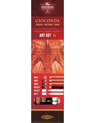 ART SET GIOCONDA KOH-I-NOOR 5 MATITE BELLE ARTI + SFUMINO