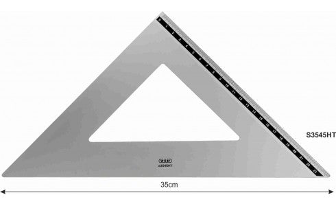 Squadra in metallo alluminio per disegno tecnico 45°