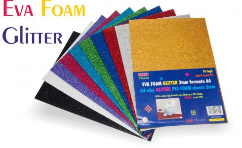 Gomma Crepla A4 Glitter (Eva) - 10 Fogli