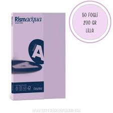 Pacco 5O Fg. Cartoncini Colorati Gr. 200 Favini Rismaluce/Rismacqua In 18 Tonalità Differenti