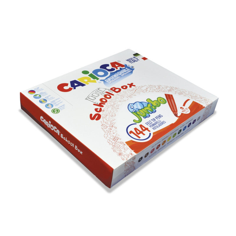 Scatola Pennarelli Carioca Jumbo – 144 Pennarelli in 12 Colori