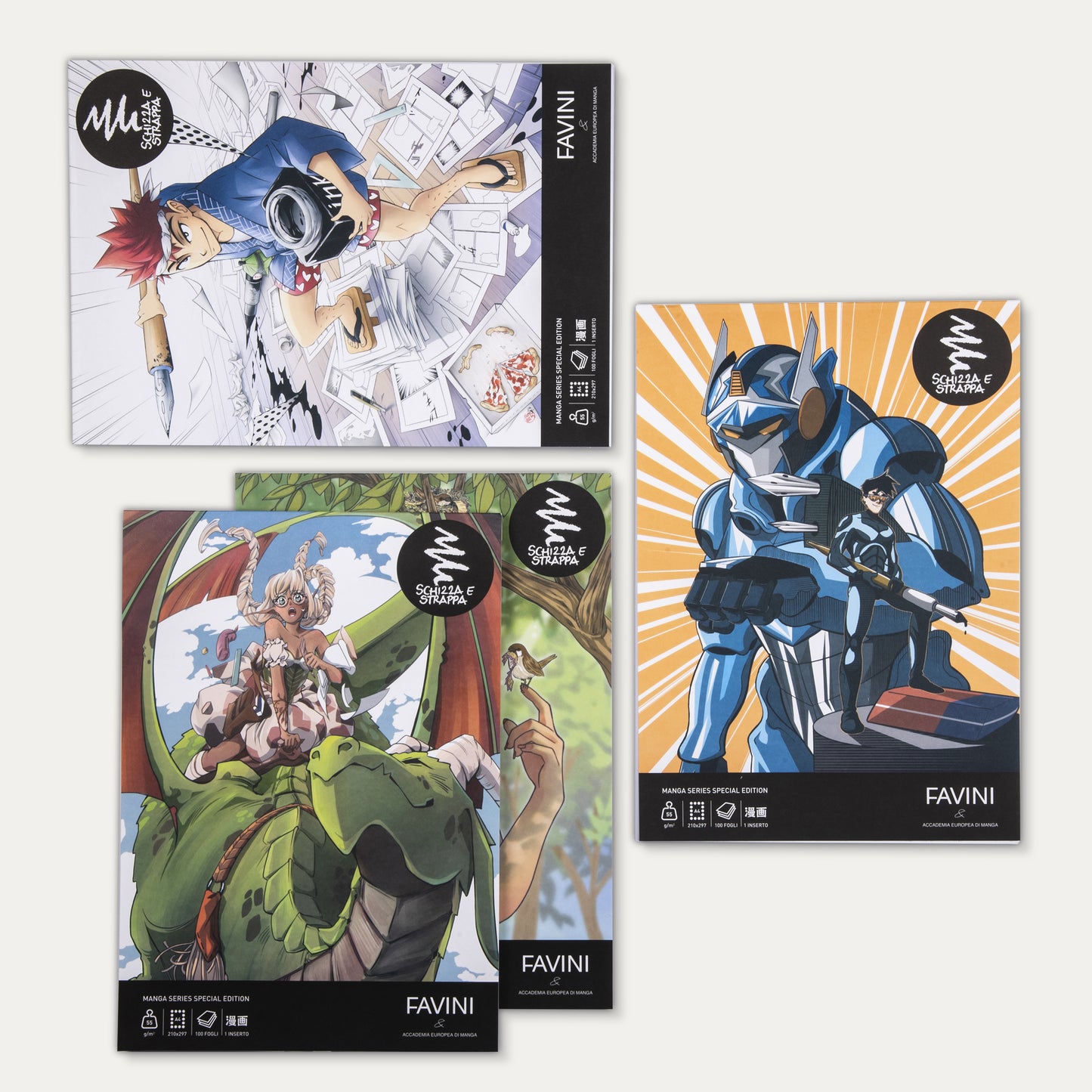 Blocco Manga schizza e strappa A4 Favini & accademia Europea del manga