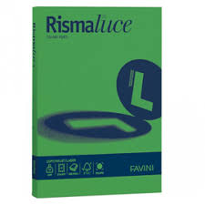 Pacco 5O Fg. Cartoncini Colorati Gr. 200 Favini Rismaluce/Rismacqua In 18 Tonalità Differenti