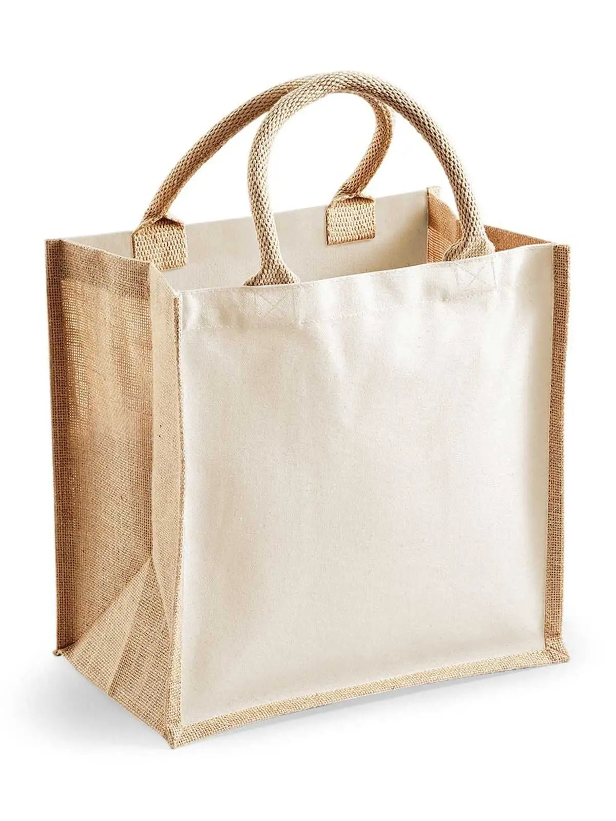 Shopper Cotone Con Inserti Colorati in Juta