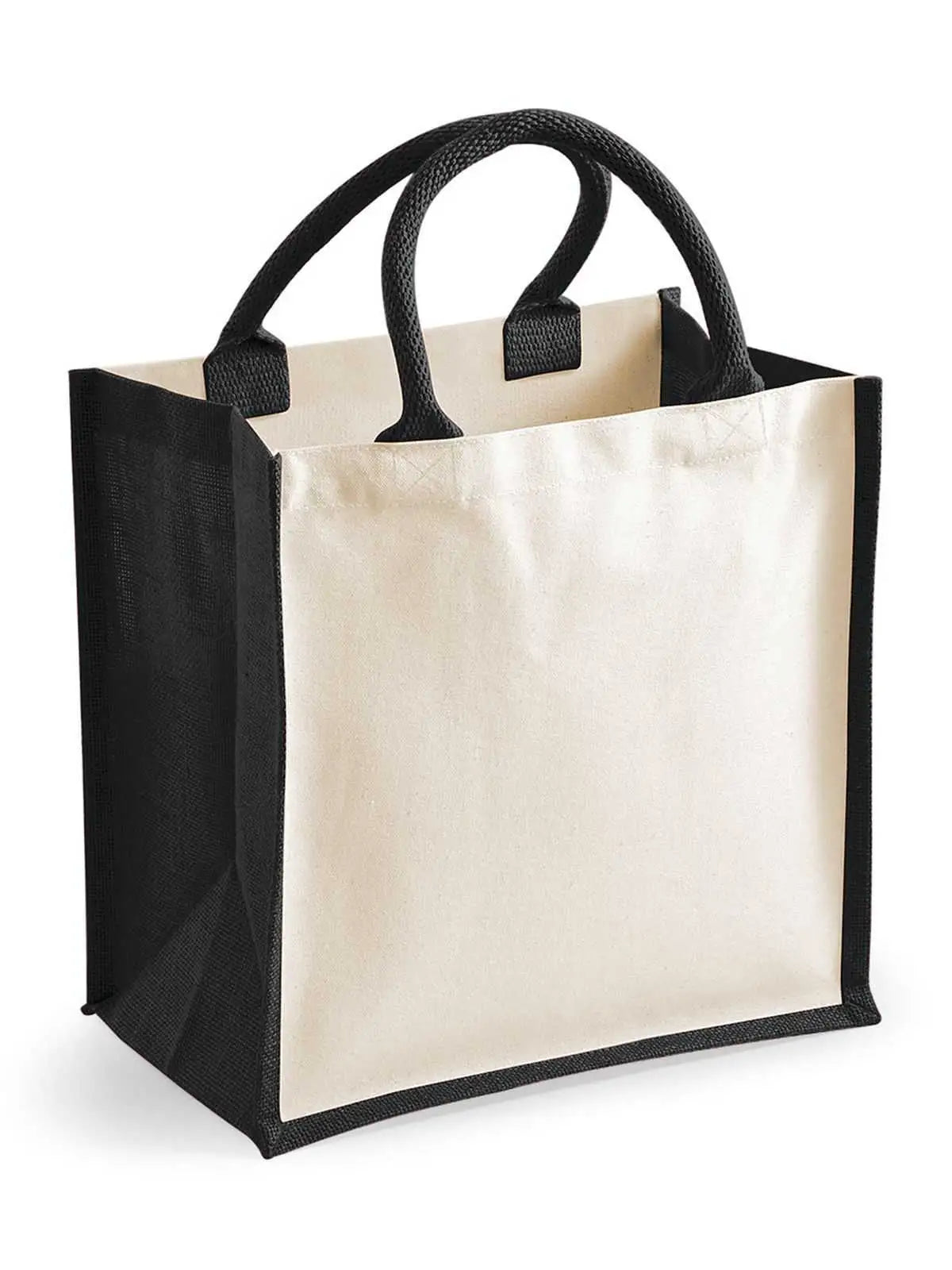 Shopper Cotone Con Inserti Colorati in Juta