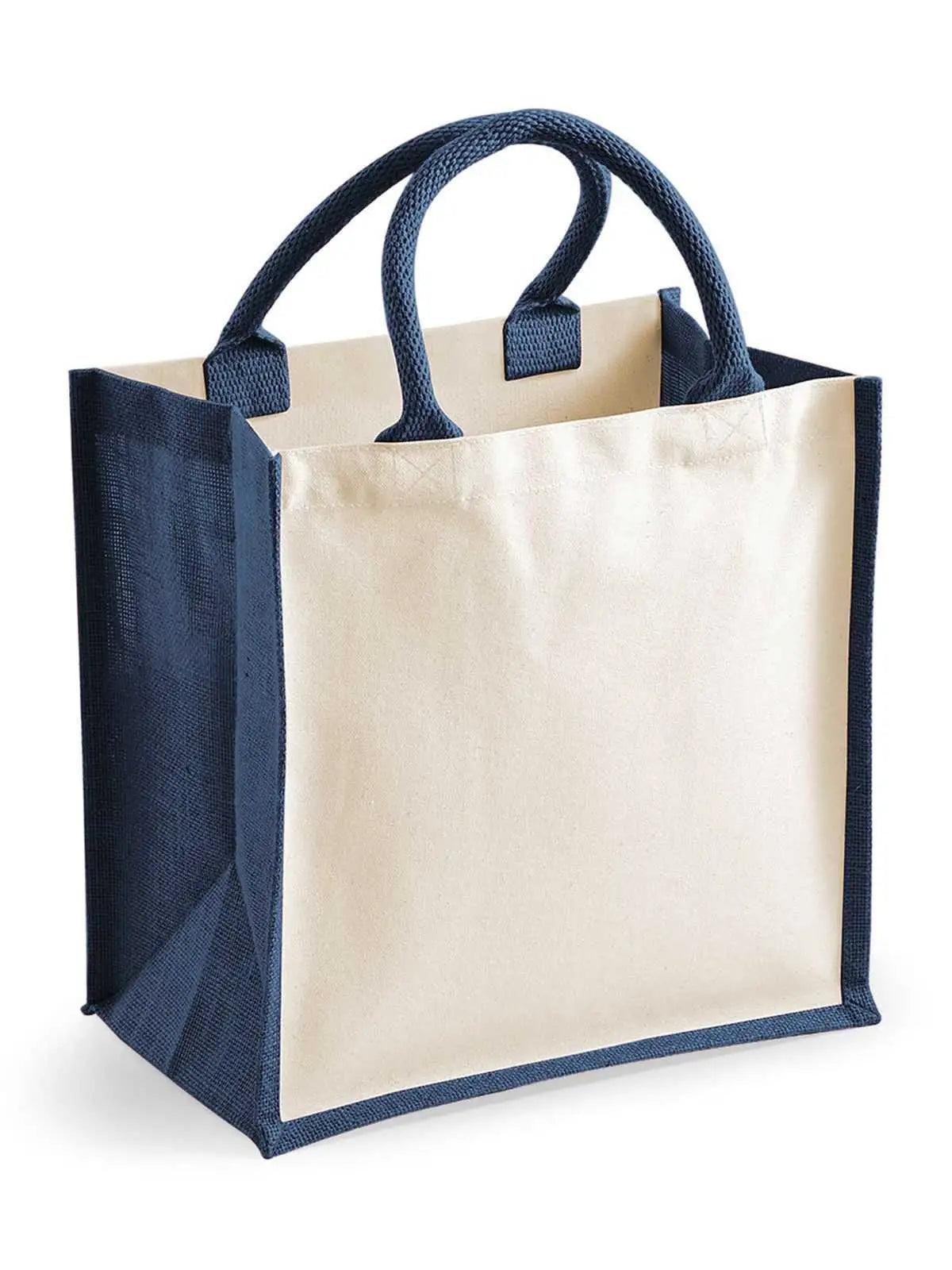 Shopper Cotone Con Inserti Colorati in Juta