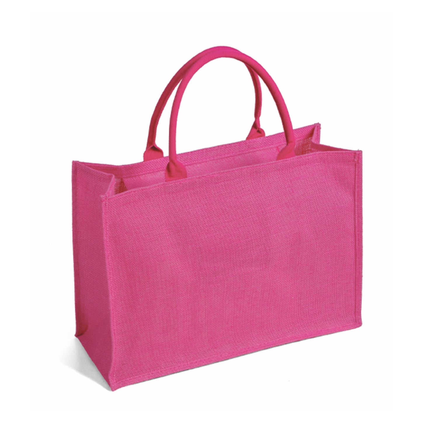 Borsa Shopper in Juta rettangolare con Tasca Interna e Zip