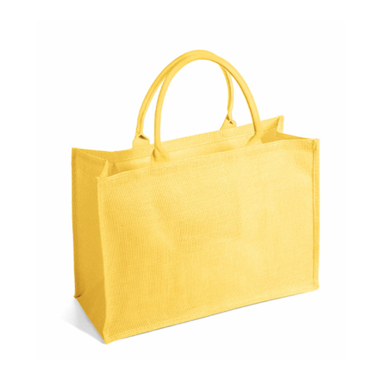 Borsa Shopper in Juta rettangolare con Tasca Interna e Zip