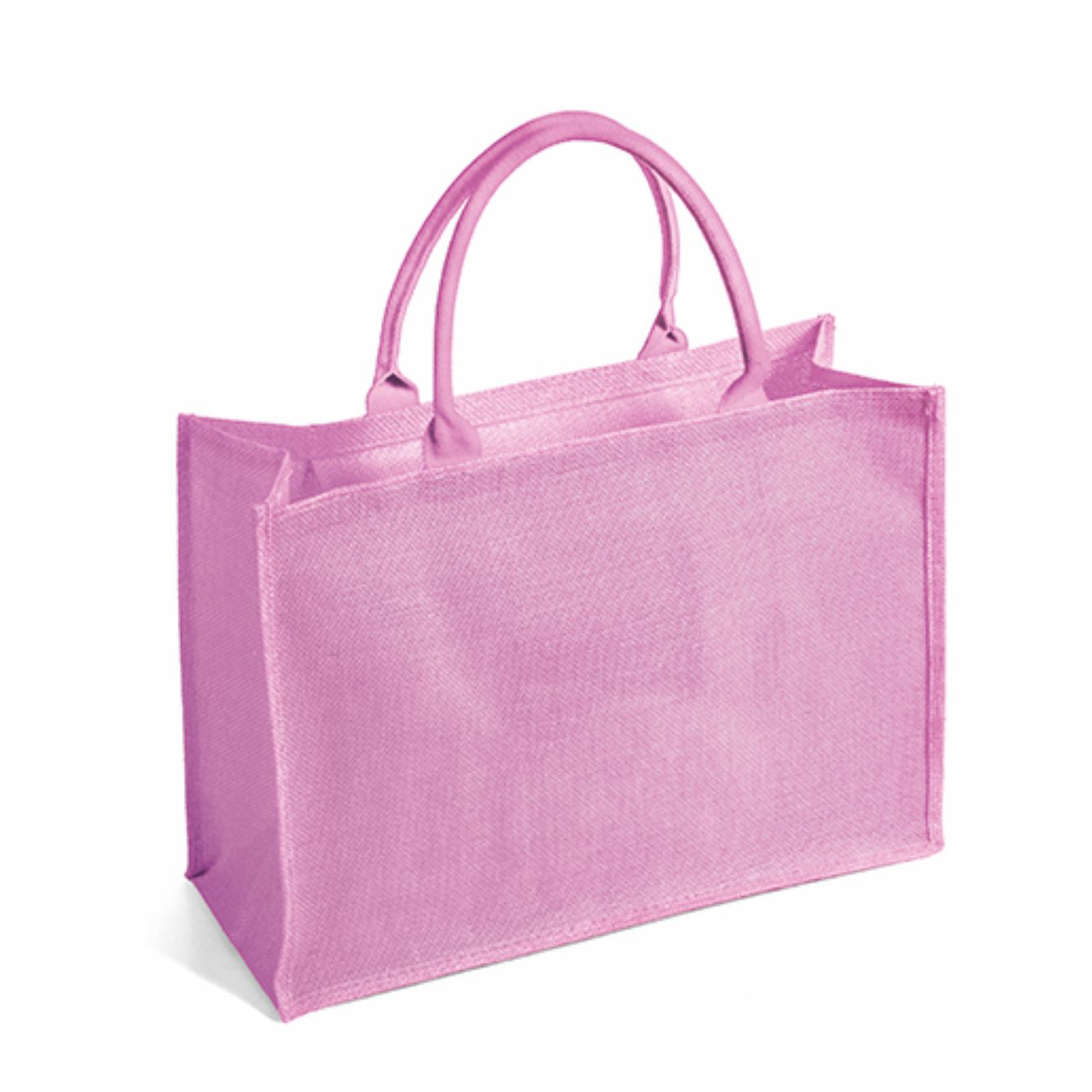 Borsa Shopper in Juta rettangolare con Tasca Interna e Zip