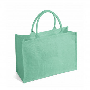 Borsa Shopper in Juta rettangolare con Tasca Interna e Zip