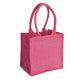 Borsa Shopper in Juta quadrata con Tasca Interna e Zip