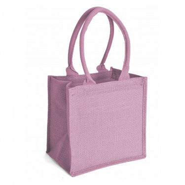 Borsa Shopper in Juta quadrata con Tasca Interna e Zip