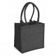 Borsa Shopper in Juta quadrata con Tasca Interna e Zip