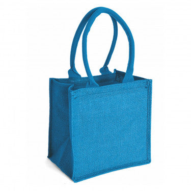 Borsa Shopper in Juta quadrata con Tasca Interna e Zip