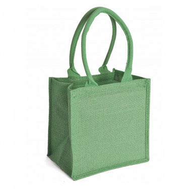 Borsa Shopper in Juta quadrata con Tasca Interna e Zip