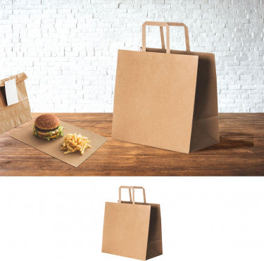 Shopper in carta naturale avana con fondo Dimensioni 30x29x20 cm