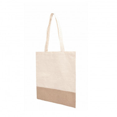 Borsa Shopping In Cotone, con fondo in juta