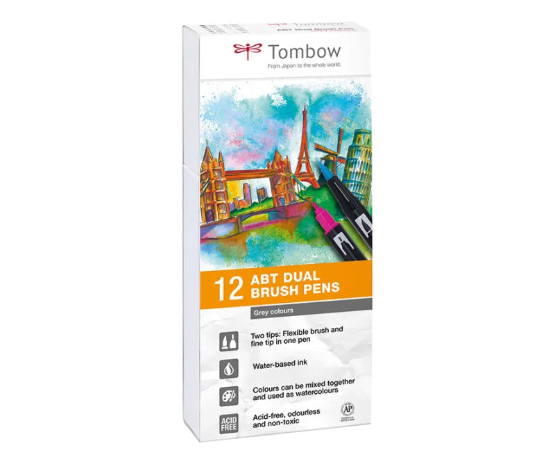 Set 12 Pennarelli Dual Brush Tombow - Colori Primari