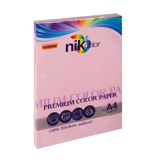 Pacco 100 Fogli Carta Colorata Monocolore A4 Gr80
