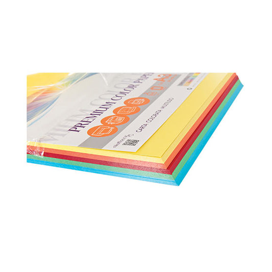 Carta A4 gr. 200  colori forti assortiti fg. 100