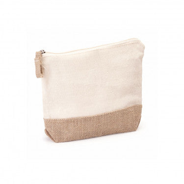 Trousse Pochette in Cotone Ecologico 180gr – Chiusura con Zip e Fondo in Juta
