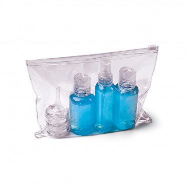 Flaconi Vuoti da Viaggio – Set con 4 Flaconi, Imbuto e Pochette in PVC