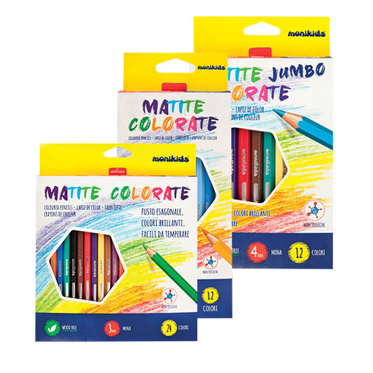 Pastelli colorati da 12  Wood Free ecologiche