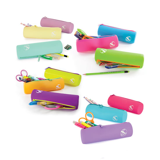 Astuccio portapenne in silicone colorato tondo