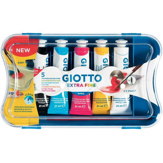 Scatola 5 tubetti tempera Giotto da 21 ml. - tubo grande