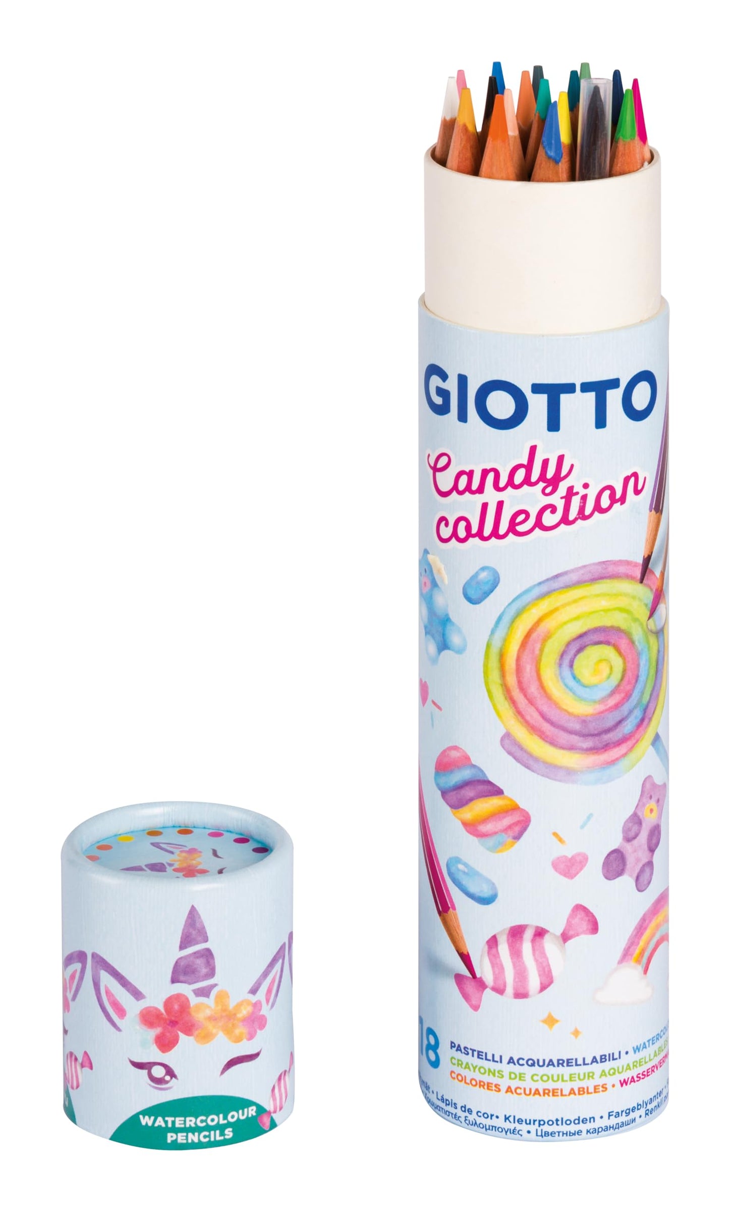 Barattolo da 18 Matite Acquerellabili Candy Collection Giotto